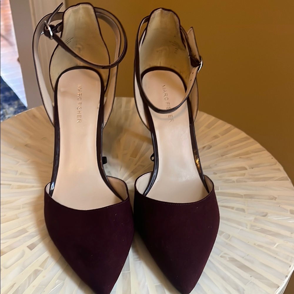 Marc Fisher Dark Burgundy Pointed Heels, Size 9.5M